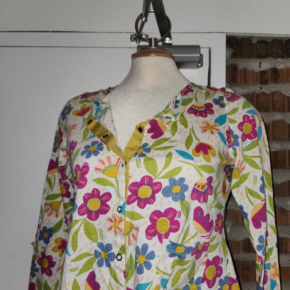 GUDRUN SJODEN Organic Cotton Cardigan Sweater Button Down Size S Small Floral - Picture 5 of 8